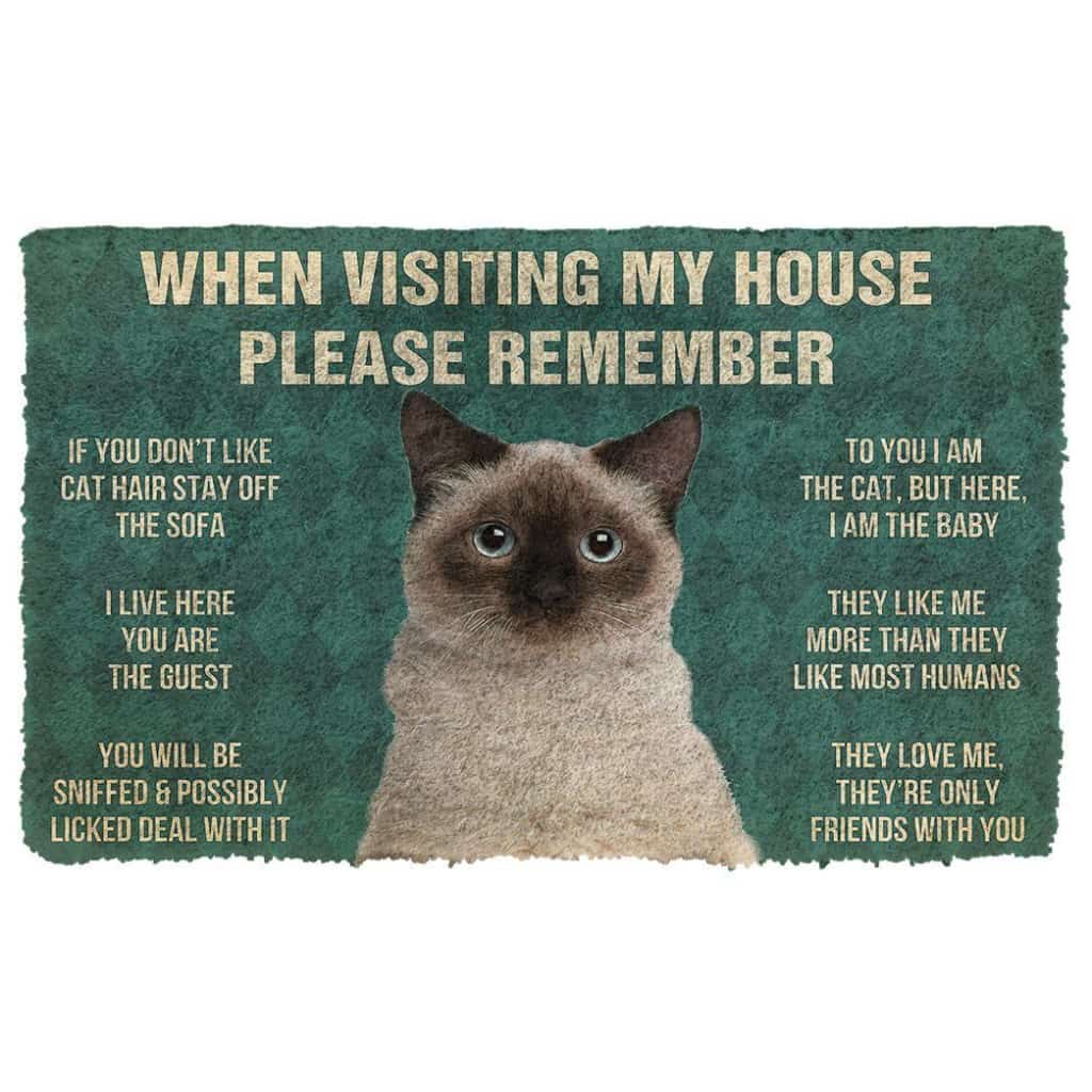 Dog Doormat 3D Please Remember Birman Cat House Rules Custom Doormat