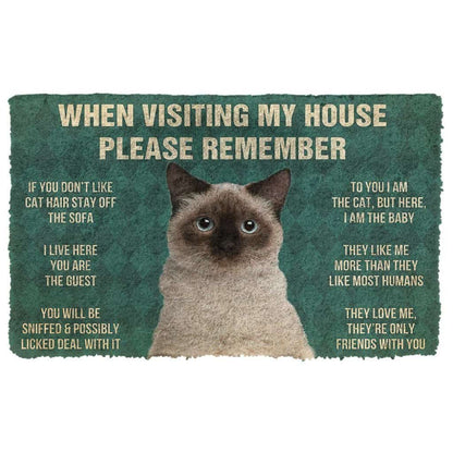 Dog Doormat 3D Please Remember Birman Cat House Rules Custom Doormat