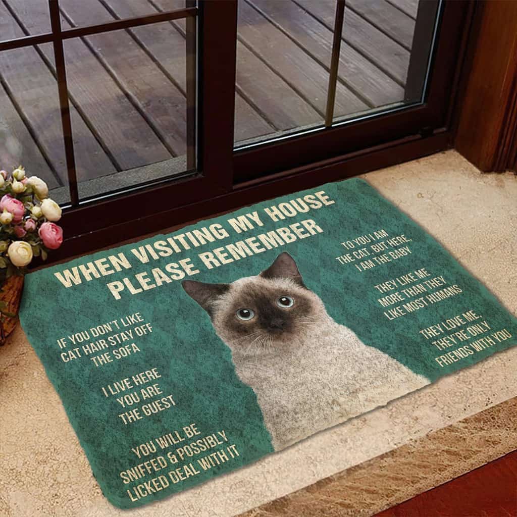 Dog Doormat 3D Please Remember Birman Cat House Rules Custom Doormat