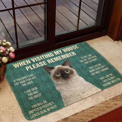 Dog Doormat 3D Please Remember Birman Cat House Rules Custom Doormat