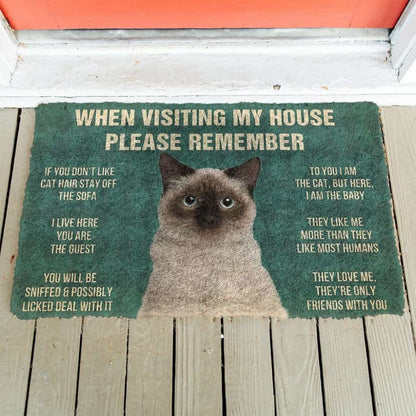 Dog Doormat 3D Please Remember Birman Cat House Rules Custom Doormat