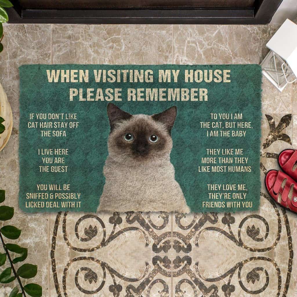 Dog Doormat 3D Please Remember Birman Cat House Rules Custom Doormat