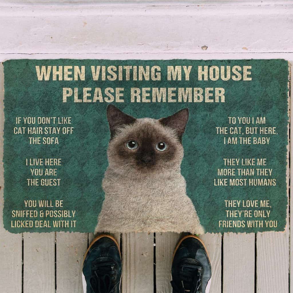 Dog Doormat 3D Please Remember Birman Cat House Rules Custom Doormat