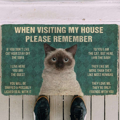 Dog Doormat 3D Please Remember Birman Cat House Rules Custom Doormat