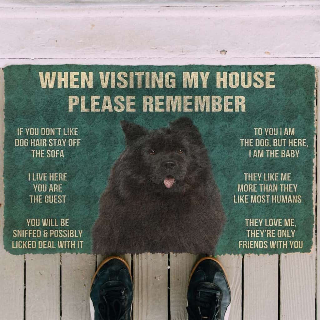 Dog Doormat 3D Please Remember Black Chow Chows House Rules Custom Doormat
