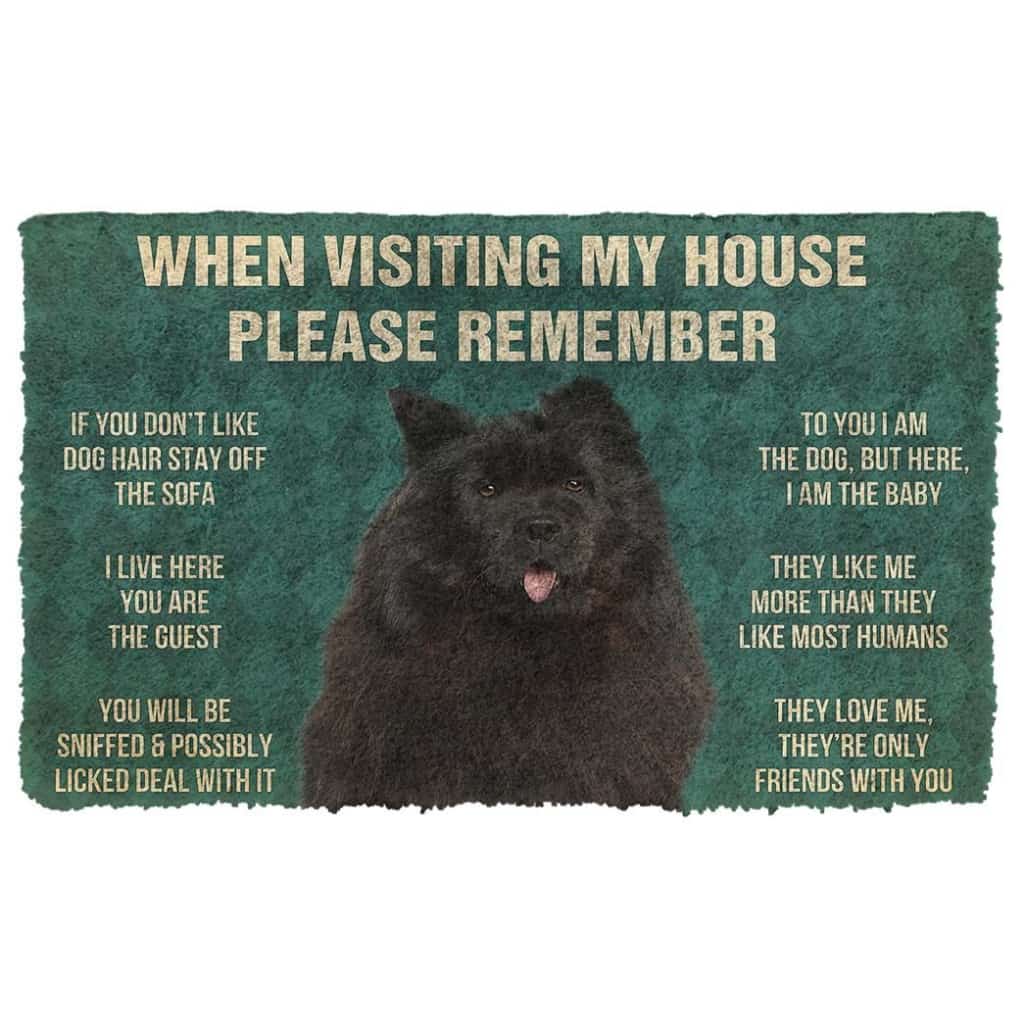Dog Doormat 3D Please Remember Black Chow Chows House Rules Custom Doormat