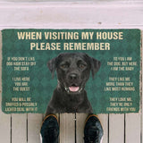 Dog Doormat 3D Please Remember Black Labrador Retrievers House Rule Custom Doormat