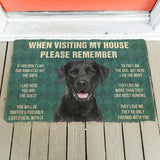 Dog Doormat 3D Please Remember Black Labrador Retrievers House Rule Custom Doormat