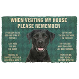 Dog Doormat 3D Please Remember Black Labrador Retrievers House Rule Custom Doormat