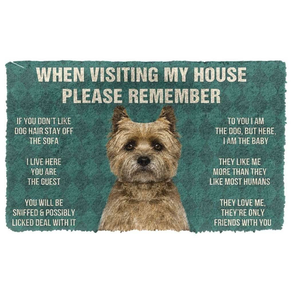 Dog Doormat 3D Please Remember Cairn Terrier Dogs House Rules Custom Doormat