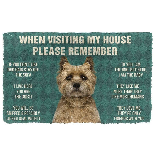 Dog Doormat 3D Please Remember Cairn Terrier Dogs House Rules Custom Doormat