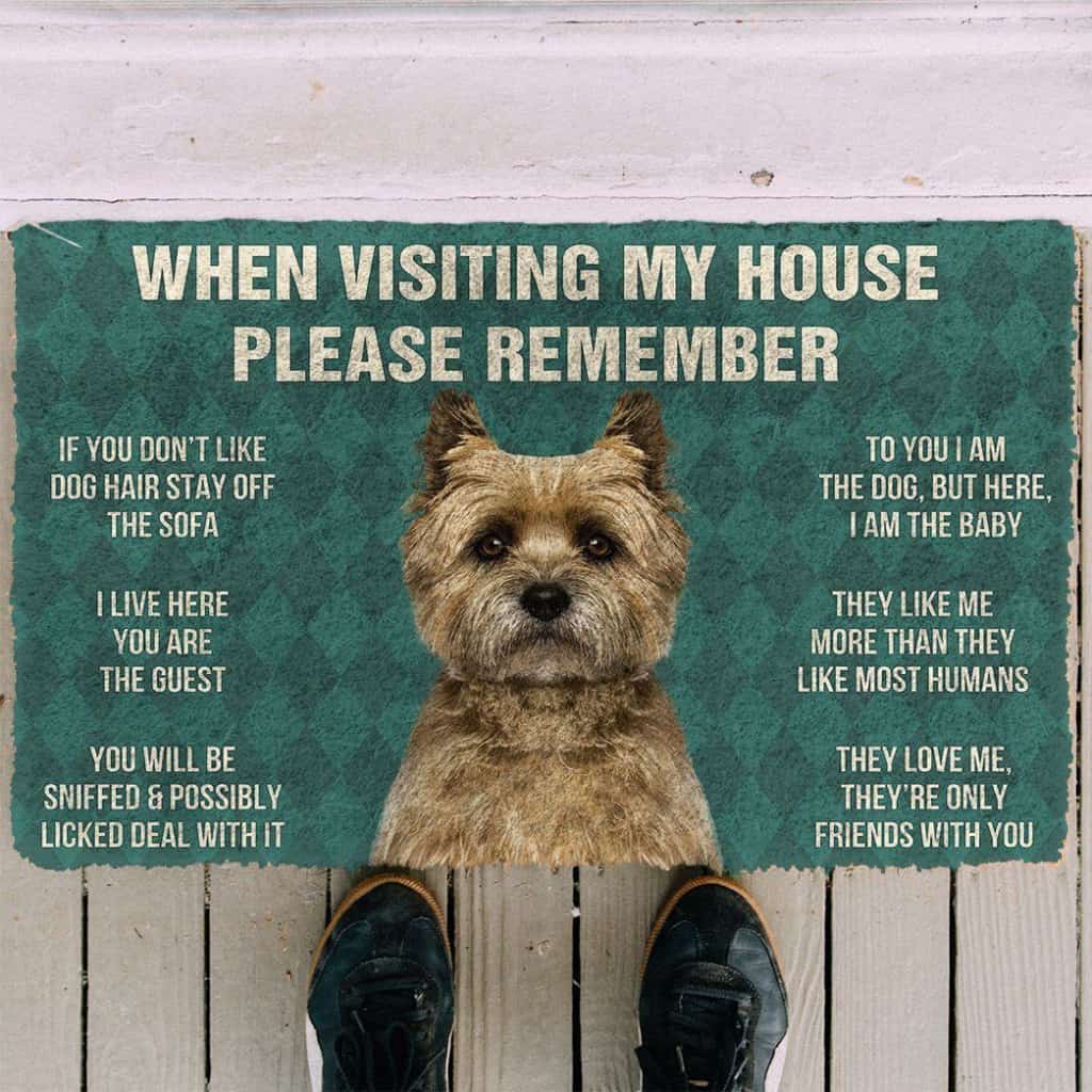 Dog Doormat 3D Please Remember Cairn Terrier Dogs House Rules Custom Doormat