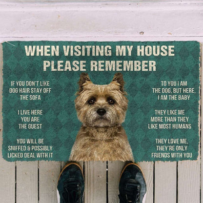 Dog Doormat 3D Please Remember Cairn Terrier Dogs House Rules Custom Doormat