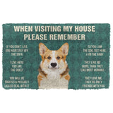 Dog Doormat 3D Please Remember Cardigan Welsh Corgi Dogs House Rules Custom Doormat