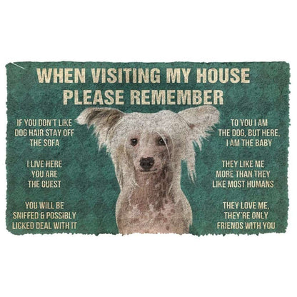Dog Doormat 3D Please Remember Chinese Crested Dogs House Rules Custom Doormat