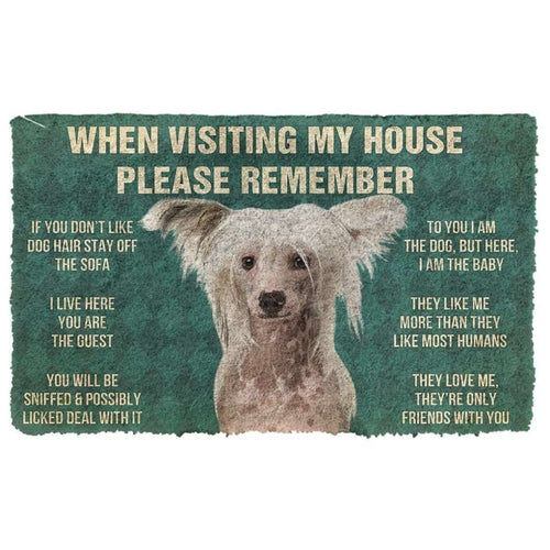 Dog Doormat 3D Please Remember Chinese Crested Dogs House Rules Custom Doormat