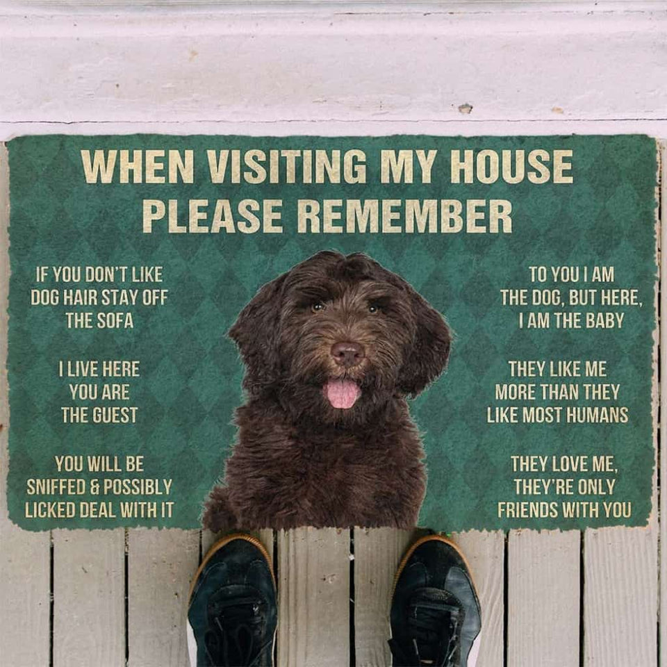 Dog Doormat 3D Please Remember Chocolate Labradoodles House Rule Custom Doormat