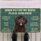 Dog Doormat 3D Please Remember Chocolate Labradoodles House Rule Custom Doormat