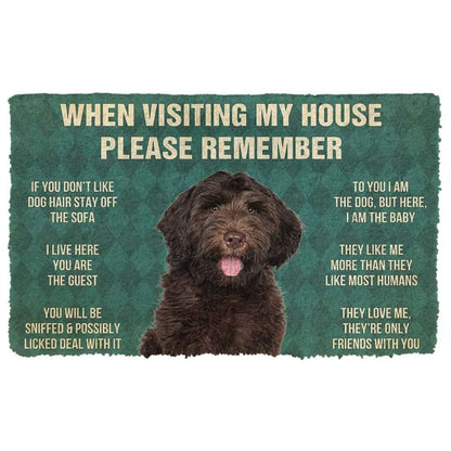 Dog Doormat 3D Please Remember Chocolate Labradoodles House Rule Custom Doormat