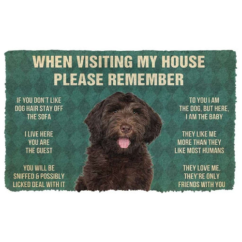 Dog Doormat 3D Please Remember Chocolate Labradoodles House Rule Custom Doormat