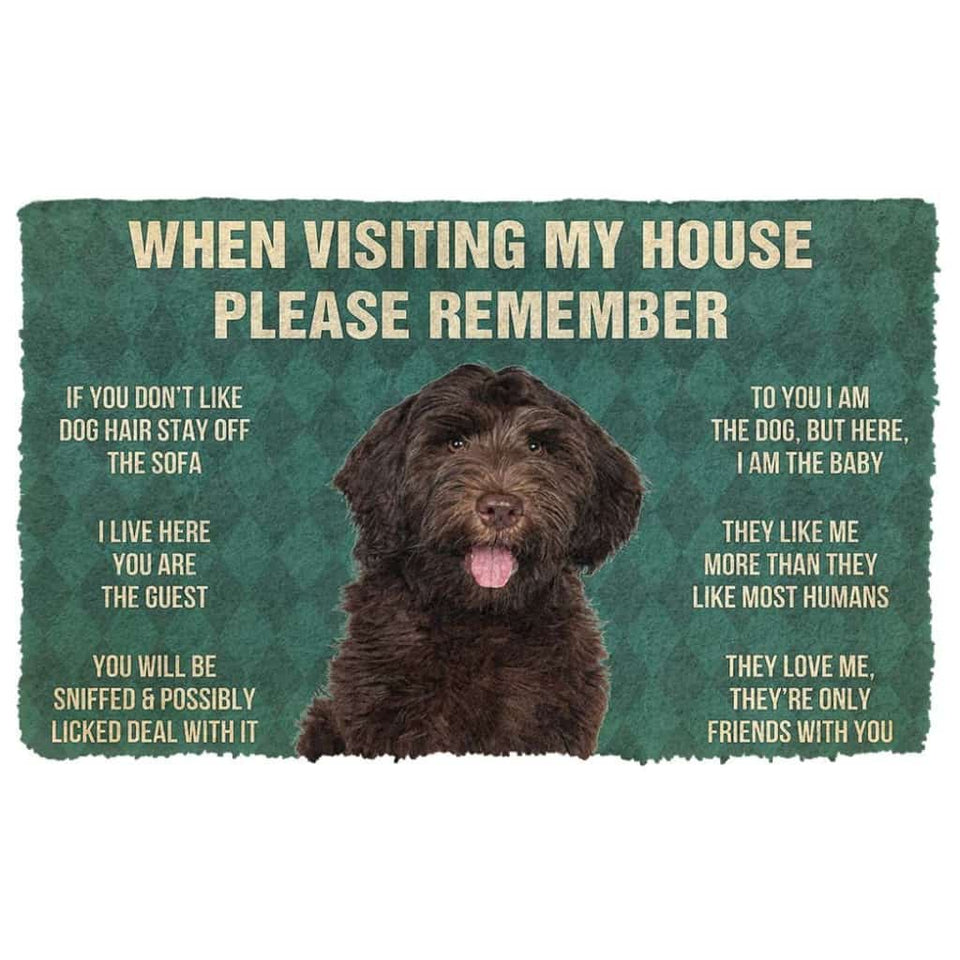 Dog Doormat 3D Please Remember Chocolate Labradoodles House Rule Custom Doormat