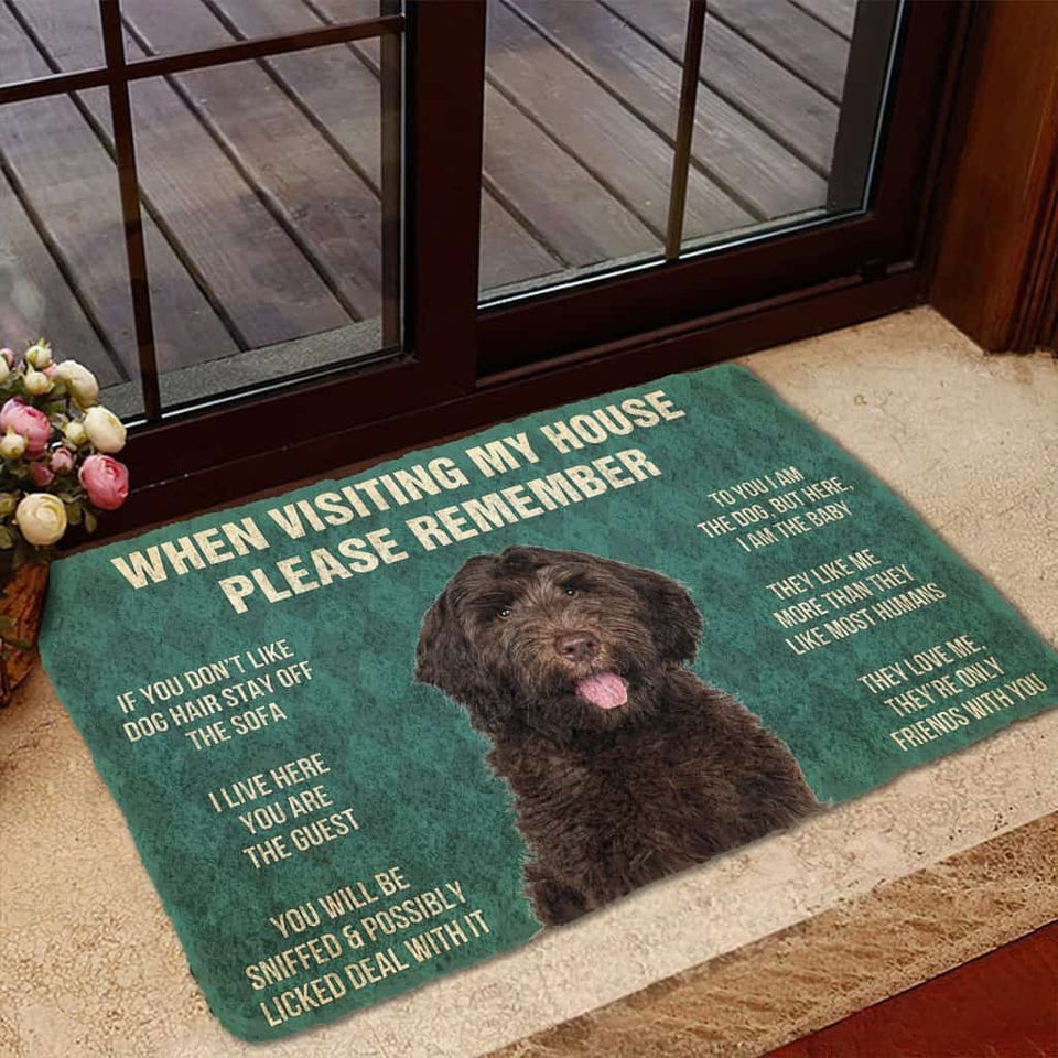 Dog Doormat 3D Please Remember Chocolate Labradoodles House Rule Custom Doormat