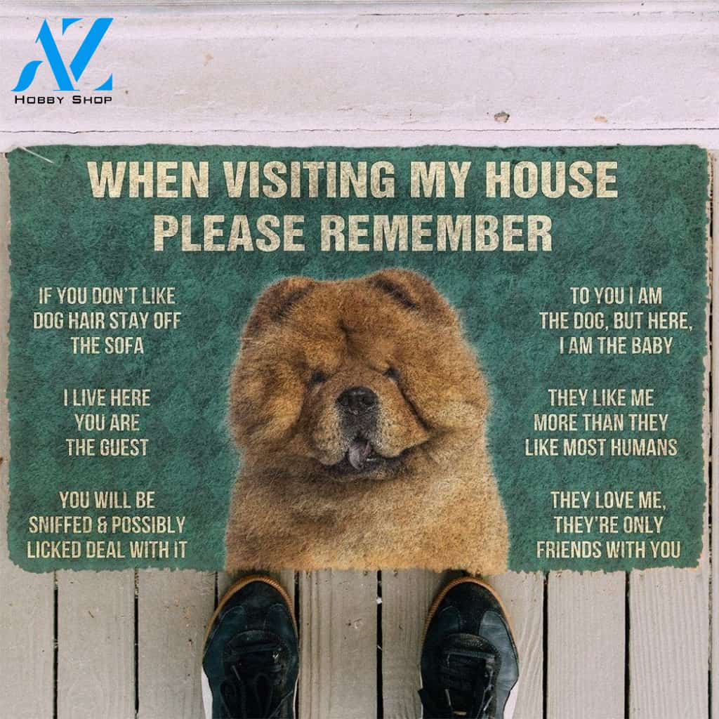 Dog Doormat 3D Please Remember ChowChow Dog's House Rules Doormat
