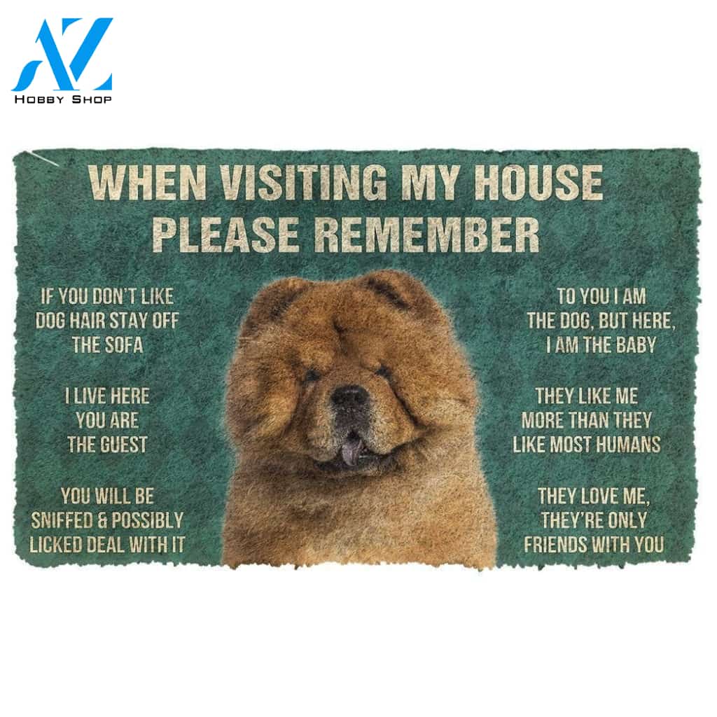 Dog Doormat 3D Please Remember ChowChow Dog's House Rules Doormat