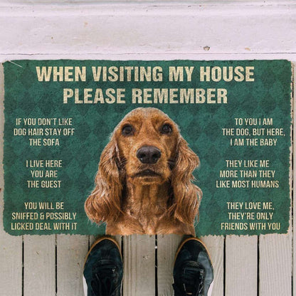 Dog Doormat 3D Please Remember Cocker Spaniel Dogs House Rules Custom Doormat