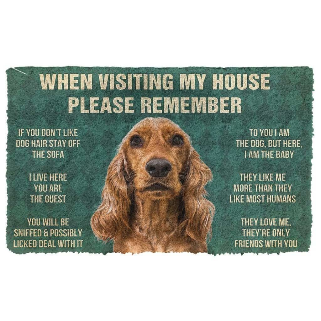 Dog Doormat 3D Please Remember Cocker Spaniel Dogs House Rules Custom Doormat