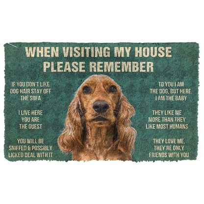 Dog Doormat 3D Please Remember Cocker Spaniel Dogs House Rules Custom Doormat