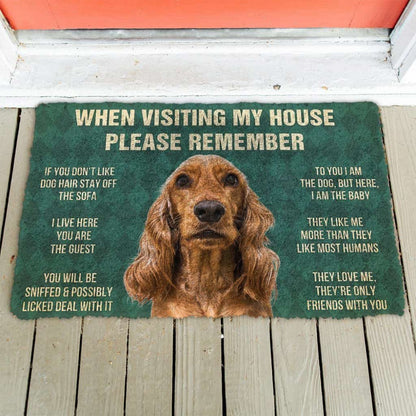 Dog Doormat 3D Please Remember Cocker Spaniel Dogs House Rules Custom Doormat