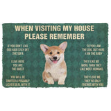 Dog Doormat 3D Please Remember Corgi Puppy Dogs House Rules Custom Doormat