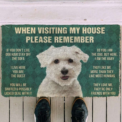 Dog Doormat 3D Please Remember Coton de Tulear Dogs House Rules Custom Doormat
