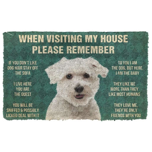 Dog Doormat 3D Please Remember Coton de Tulear Dogs House Rules Custom Doormat