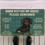 Dog Doormat 3D Please Remember Dachshunds Puppy Dogs House Rules Custom Doormat