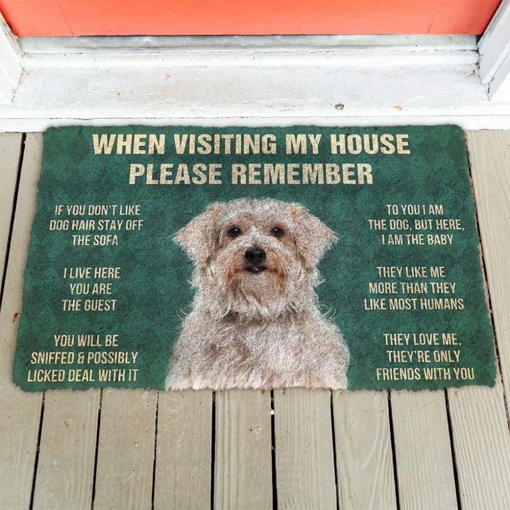 Dog Doormat 3D Please Remember Dandie Dinmont Terrier Dogs House Rules Doormat