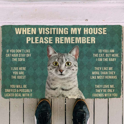Dog Doormat 3D Please Remember Egyptian Mau Cats House Rules Custom Doormat