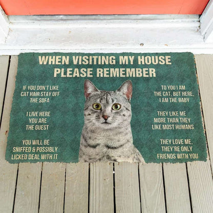 Dog Doormat 3D Please Remember Egyptian Mau Cats House Rules Custom Doormat
