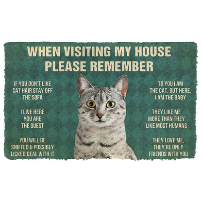 Dog Doormat 3D Please Remember Egyptian Mau Cats House Rules Custom Doormat