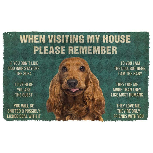 Dog Doormat 3D Please Remember English Cocker Spaniel Dogs House Rules Doormat