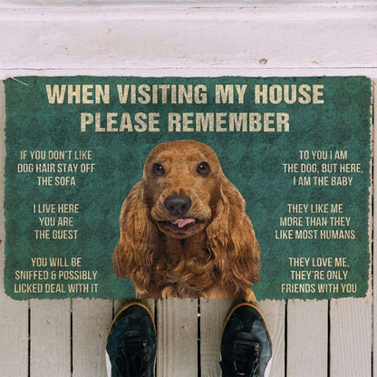 Dog Doormat 3D Please Remember English Cocker Spaniel Dogs House Rules Doormat