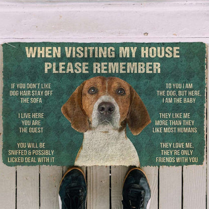 Dog Doormat 3D Please Remember English Foxhound Dogs House Rules Doormat