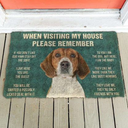 Dog Doormat 3D Please Remember English Foxhound Dogs House Rules Doormat