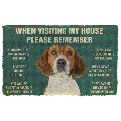 Dog Doormat 3D Please Remember English Foxhound Dogs House Rules Doormat