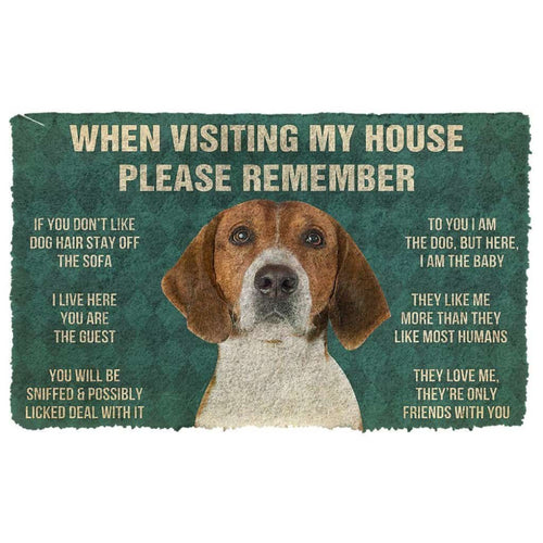 Dog Doormat 3D Please Remember English Foxhound Dogs House Rules Doormat