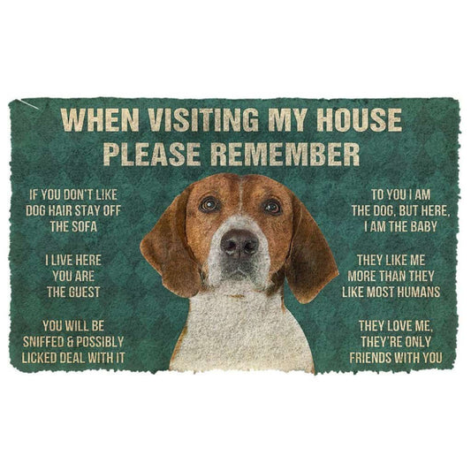 Dog Doormat 3D Please Remember English Foxhound Dogs House Rules Doormat