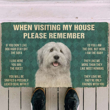 Dog Doormat 3D Please Remember English Sheepdog House Rules Custom Doormat