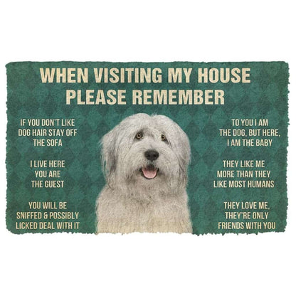 Dog Doormat 3D Please Remember English Sheepdog House Rules Custom Doormat