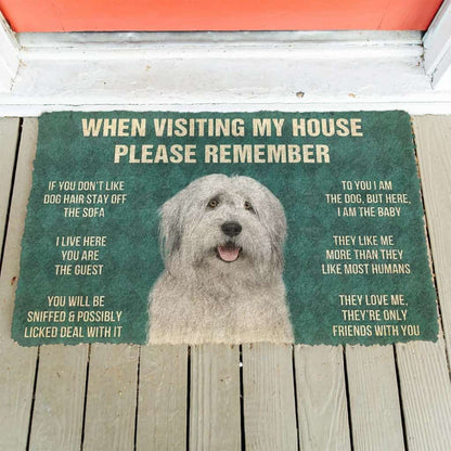 Dog Doormat 3D Please Remember English Sheepdog House Rules Custom Doormat